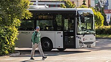 Autobusy spolenosti BusLine na dopravním terminálu v Hradci Králové.