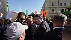 Premiér Petr Fiala na pedvolební kampani.
