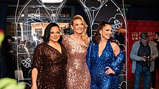 Leona erná Stíbrná, Petra Peterová a Michaela Nosková ped premiérou Céline...