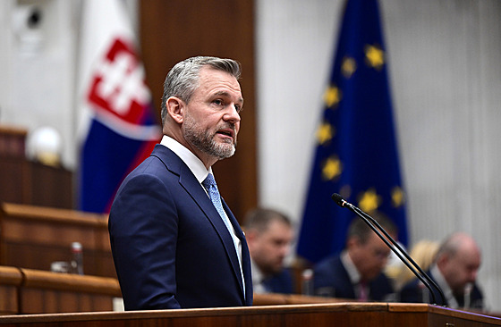 Slovenský prezident Peter Pellegrini v Národní rad� (28. kv�tna 2025)