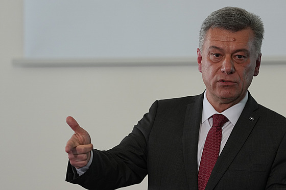 Ministr spravedlnosti Pavel Blaek (ODS) na tvrtení tiskové konferenci...