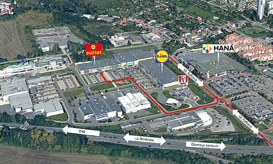 Outlet vznikne nedaleko obchodního centra Haná.