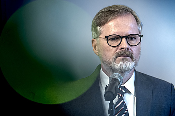 Premiér Petr Fiala po jednání nejvyích ústavních initel na Praském hrad