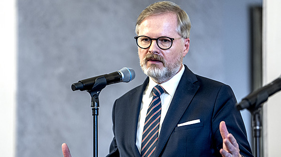 Premiér Petr Fiala po jednání nejvyích ústavních initel na Praském hrad