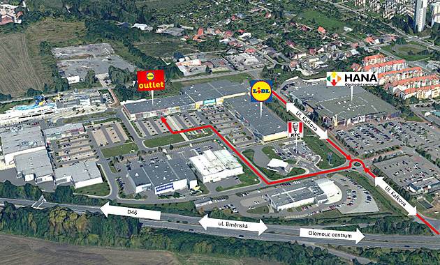 Outlet vznikne nedaleko obchodního centra Haná.