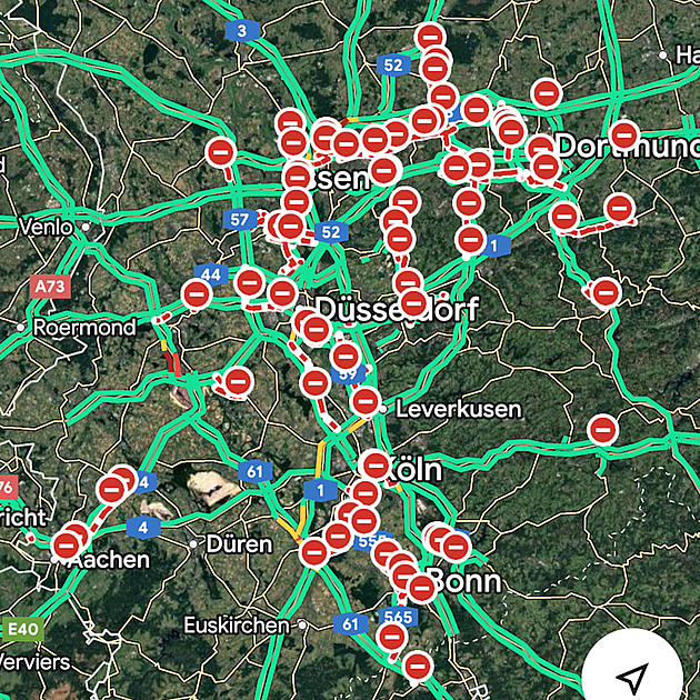Google mapy se v Německu „zbláznily“. Hlásí uzavírky, ale žádné nejsou