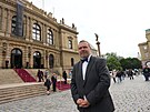 Martin Baxa piel na poslední rozlouení s Jiím Bartokou. (20. kvtna 2025)
