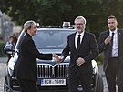 Premiér Petr Fiala dorazil na rozluku s Jiím Bartokou. (20. kvtna 2025)