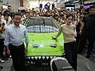 Prezentace elektromobilu MONA M03 Max EV od ínské automobilky XPENG na akci...