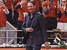 �trnáctinásobný �ampion pa�í�ského grandslamu Rafael Nadal se lou�í s Roland...