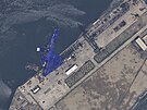 Satelitní zábry pokozené severokorejské válené lod (22. kvtna 2025)