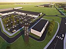 Na vizualizaci je vid�t retail park a dal�� pl�novan� stavby kolem leti�t�.