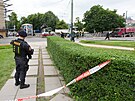 Policie e ped Rudolfinem v Praze nik plynu. (20. kvtna 2025)