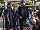 Here�ka Dana Morávková a hudebník Petr Malásek. p�icházejí do Rudolfina na...