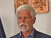 Prezident Petr Pavel na tiskové konferenci v Bruntálu na konci dvoudenní...