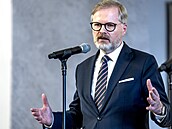 Premiér Petr Fiala po jednání nejvyích ústavních initel na Praském hrad