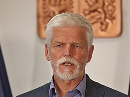 Prezident Petr Pavel na tiskové konferenci v Bruntálu na konci dvoudenní...