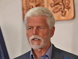 Prezident Petr Pavel na tiskové konferenci v Bruntálu na konci dvoudenní...