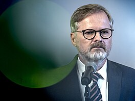 Premiér Petr Fiala po jednání nejvyích ústavních initel na Praském hrad