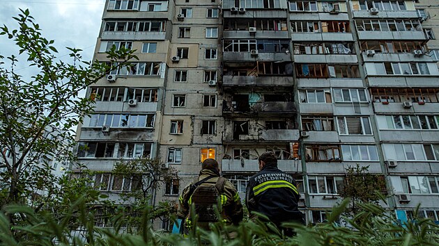 Nsledky ruskho toku na ukrajinsk hlavn msto Kyjev. (24. kvtna 2025)