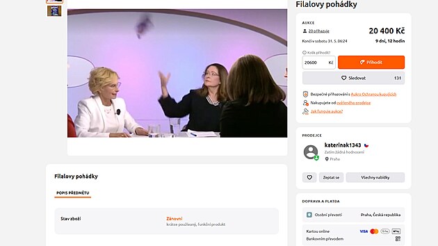 Sn�mek aukce na internetov�m severu Aukro.cz. (21. kv�tna 2025).