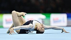 Vanesa Maová na mistrovství Evropy v gymnastice.