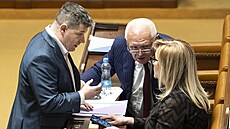 Alena Schillerová, Patrik Nacher a Jaroslav Faltýnek. Mimo�ádná sch�ze Sn�movny...
