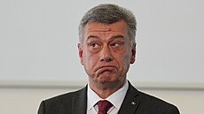 Ministr spravedlnosti Pavel Blaek (ODS) na tvrtení tiskové konferenci...