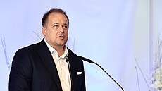 David Trunda, kandidát na pedsedu FAR hovoí na volební valné hromad.