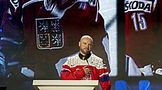 David Výborný dkuje za jmenování do Sín slávy IIHF.