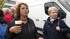 Návtvníci jarmarku v rámci pedvolební kampan SPD v Ústí nad Labem. (22....