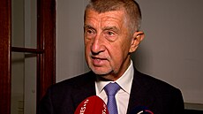 Ob�alovaný p�edseda hnutí ANO a expremiér Andrej Babi� u Vrchního soudu v Praze...