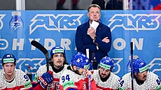 Radim Rulík na eské stídace bhem tvrtfinále mistrovství svta proti...
