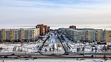 M�sto Bratsk v ruské Irkutské oblasti (14. ledna 2022