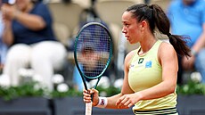 Tereza Valentová bhem druhého kola Roland Garros