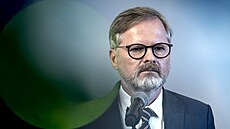 Premiér Petr Fiala po jednání nejvyích ústavních initel na Praském hrad