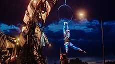 Návtvníky v prbhu festivalu baví performei veho druhu.
