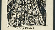 �apek zachytil své dojmy i z londýnské Piccadilly.