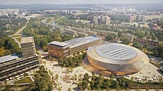 Takto má vypadat nová sportovní hala s parkovacím domem u výstavi�t�.