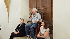 Jan Saudek pi píleitosti vernisáe výstavy Osud v Novomstské radnici.