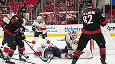 Sergej Bobrovskij (72) hájí bránu Florida Panthers s pomocí leícího Tomáe...