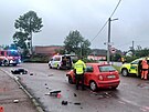 V Prachovicch na Chrudimsku dolo k tragick srce sktru a osobnho auta....