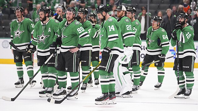 Hokejist Dallas Stars jsou zklaman po porce.