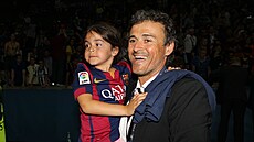 Luis Enrique s dcerou Xanou po triumfu v Lize mistr.
