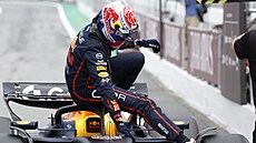 Max Verstappen z Red Bullu bhem kvalifikace na Velkou cenu Barcelony