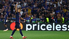 Désiré Doué z PSG bhem finále Ligy mistr proti Interu Milán