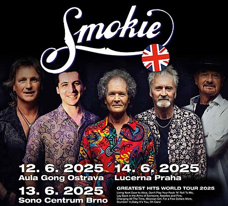 Glamrocková formace Smokie opt vystoupí v esku