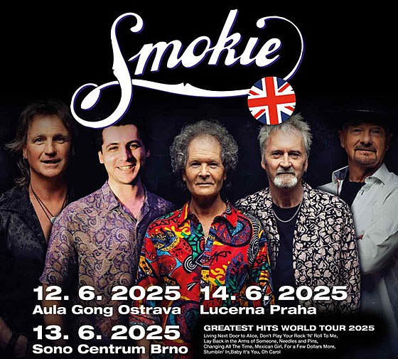 Glamrocková formace Smokie opt vystoupí v esku