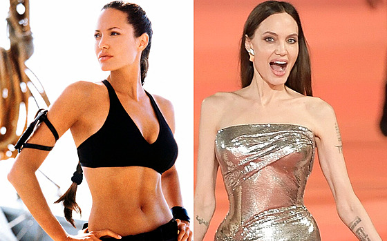 Angelina Jolie v letech 2003 a 2022