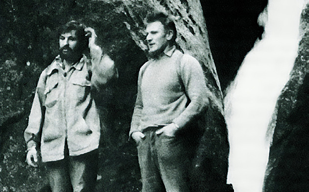 Miloslav Nevrlý (vlevo) s Miloem Zapletalem (vpravo) zaátkem listopadu 1975...